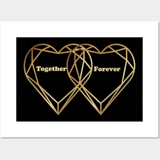 Together Forever Metallic Hearts Posters and Art
